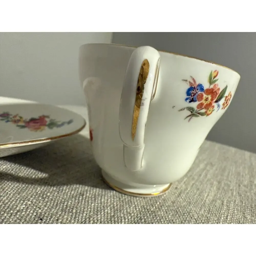 🌸 Stanley Fine Bone China Floral Teacup & Saucer Set | England